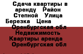 Сдача квартиры в аренду › Район ­ Степной › Улица ­ Березка › Цена ­ 12 000 - Оренбургская обл. Недвижимость » Квартиры аренда   . Оренбургская обл.